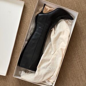 Jimmy Choo Black Leather Ankle Boots